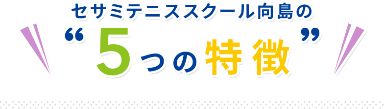 セサミテニススクール向島の5つの特徴